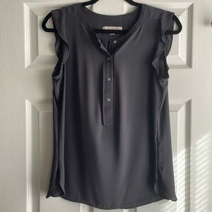 Gray tank, with buttons and shoulder detail. Size Medium, Loft